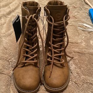 Brown Lace-Up Women's Brown Boots